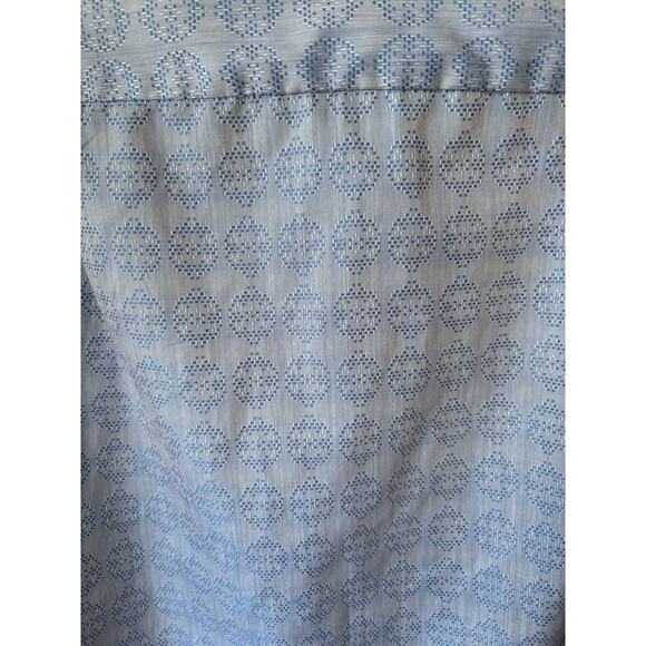 Blue Geometric Patterned Polyester Disco Shirt - Picture 6 of 7